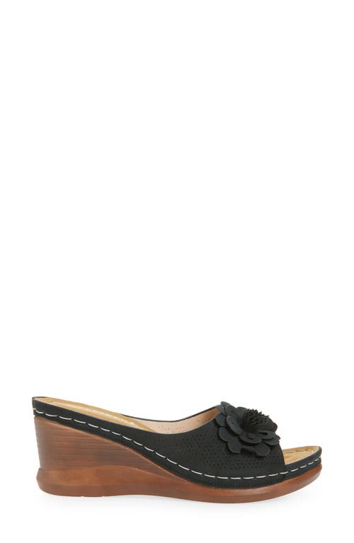 Extreme By Eddie Marc Flower Wedge Slide Sandal