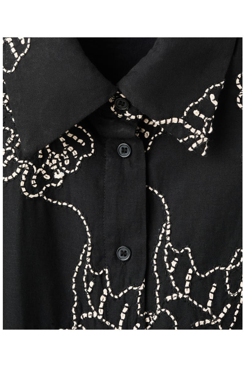Floral Embroidered Sleeveless Midi Dress, Alternate, color, BLACK
