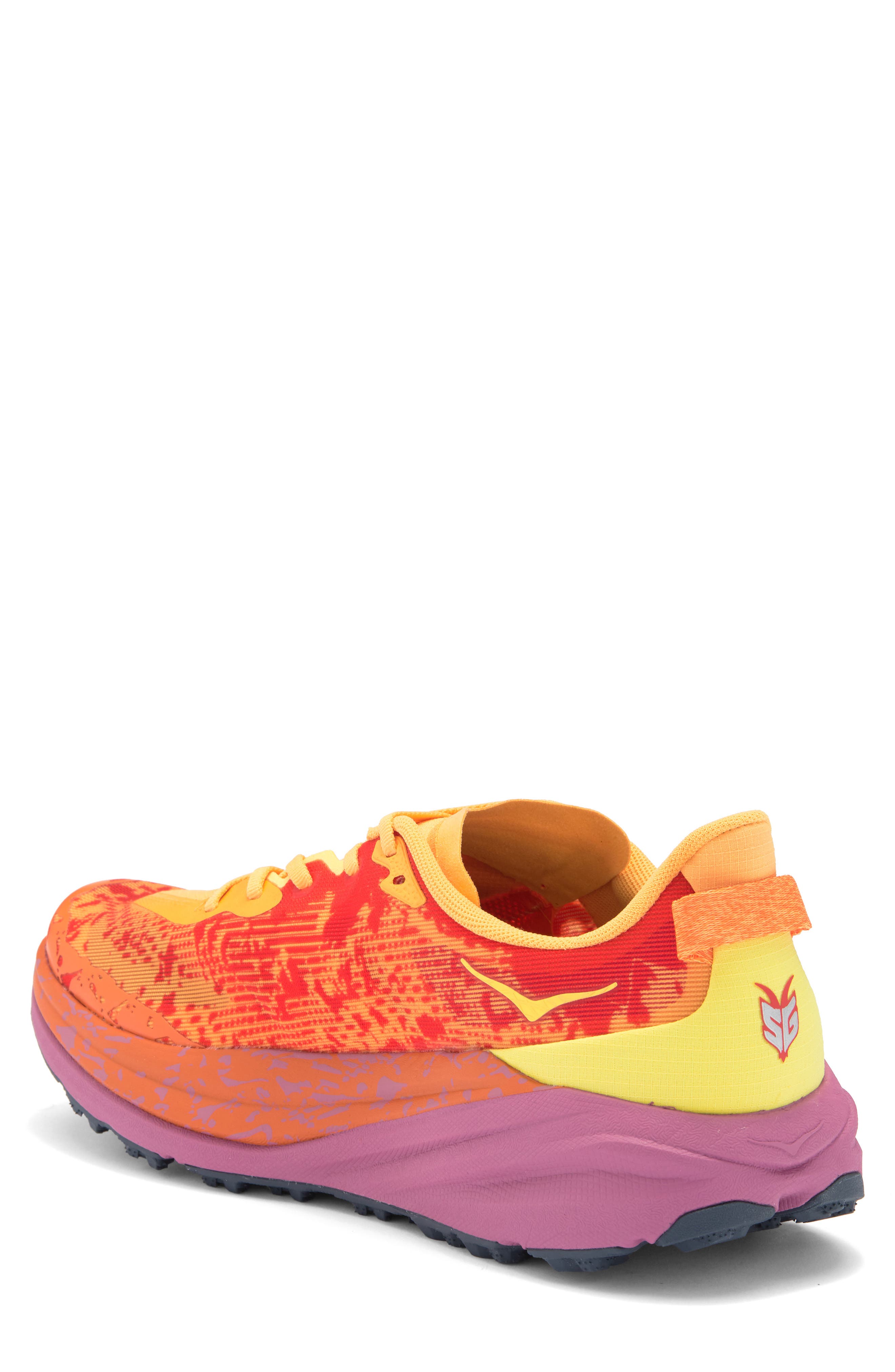 HOKA Speedgoat 6 Trail Running Shoe, Alternate, color, Sherbet / Beet Root