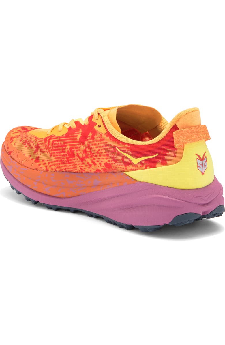 HOKA Speedgoat 6 Trail Running Shoe, Alternate, color, Sherbet / Beet Root