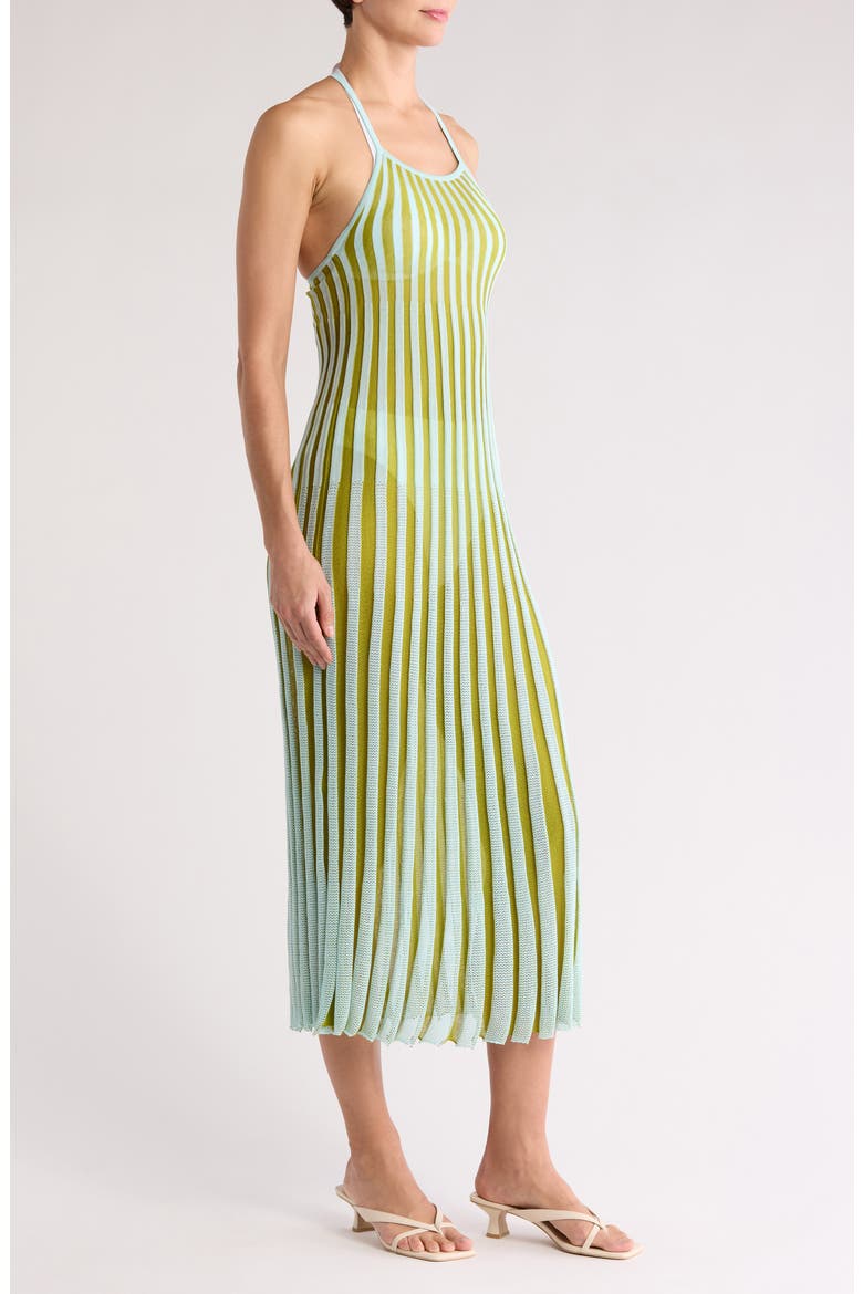 The Kaylee Rib Cover-Up Dress, Alternate, color, SKY / CHARTREUSE STRIPE