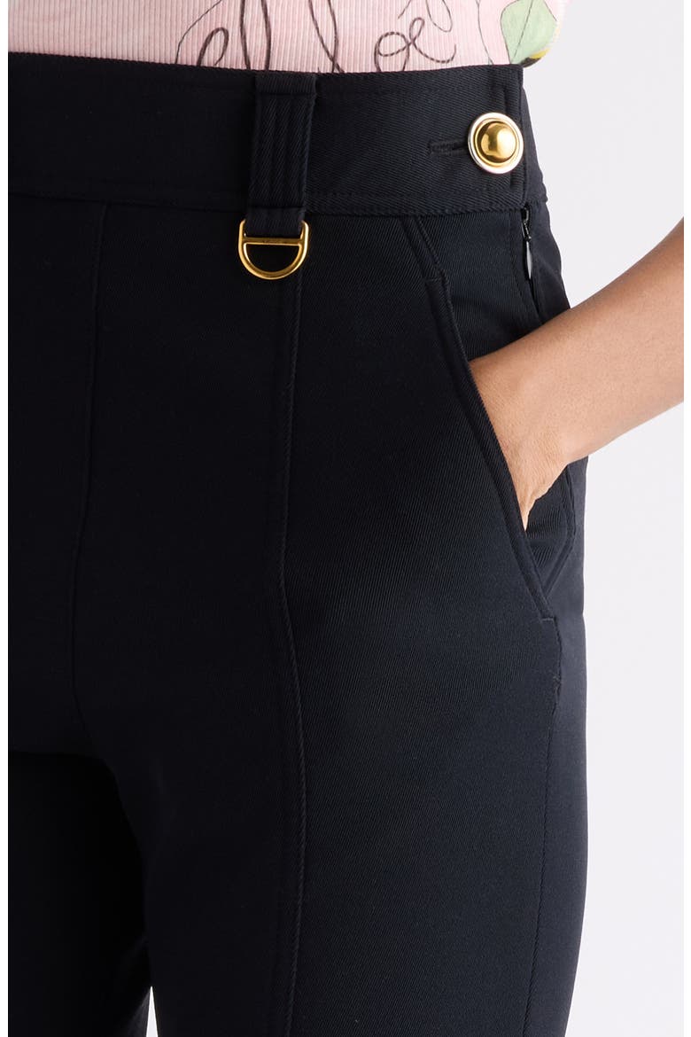 High Waist Stretch Tricotine Pants, Alternate, color, BLACK