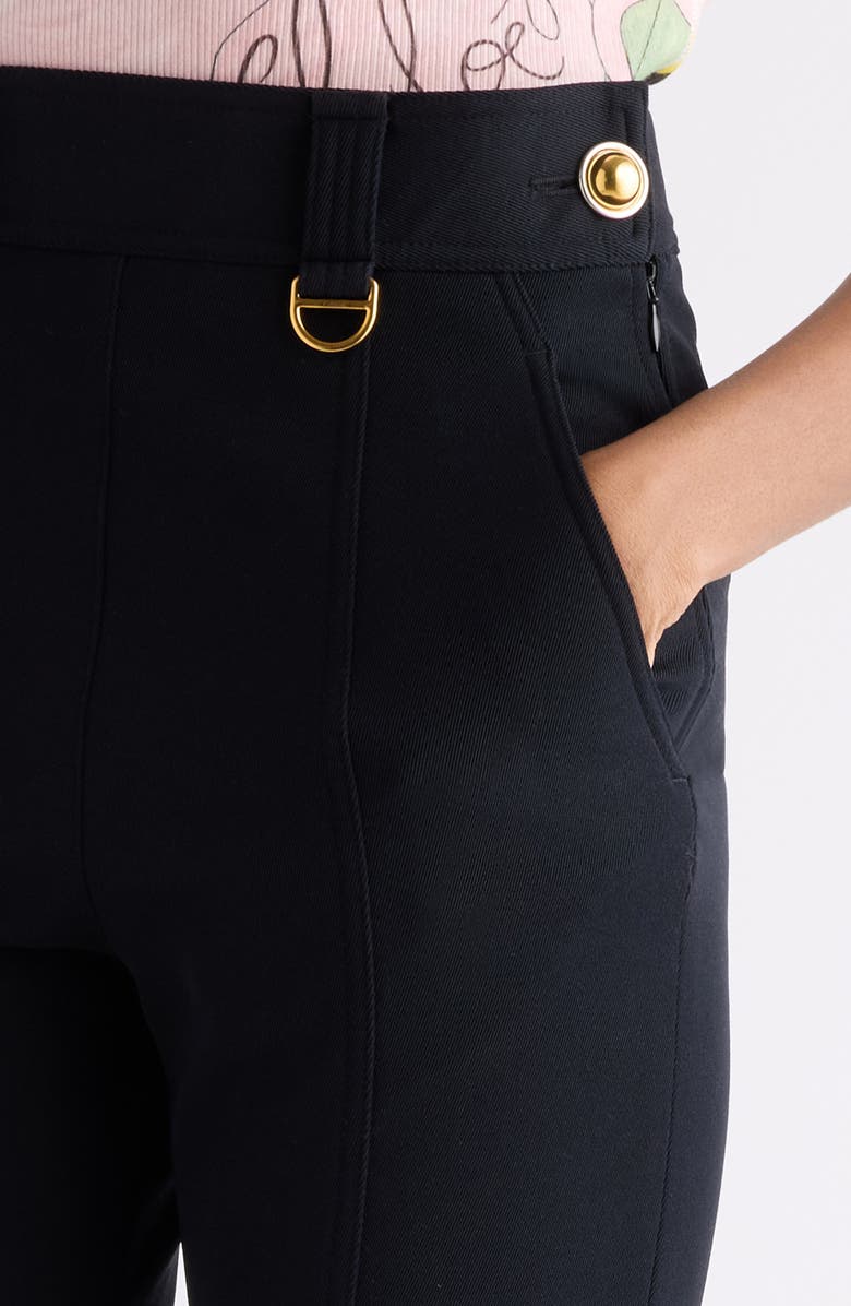 Chloé High Waist Stretch Tricotine Pants, Alternate, color, Black