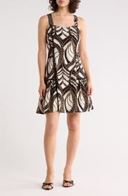 Ellen Tracy Dot Lace Trim Minidress