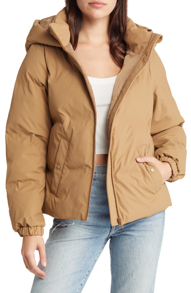 VERO MODA Noe Hooded Puffer Coat, Main, color, Tigers Eye