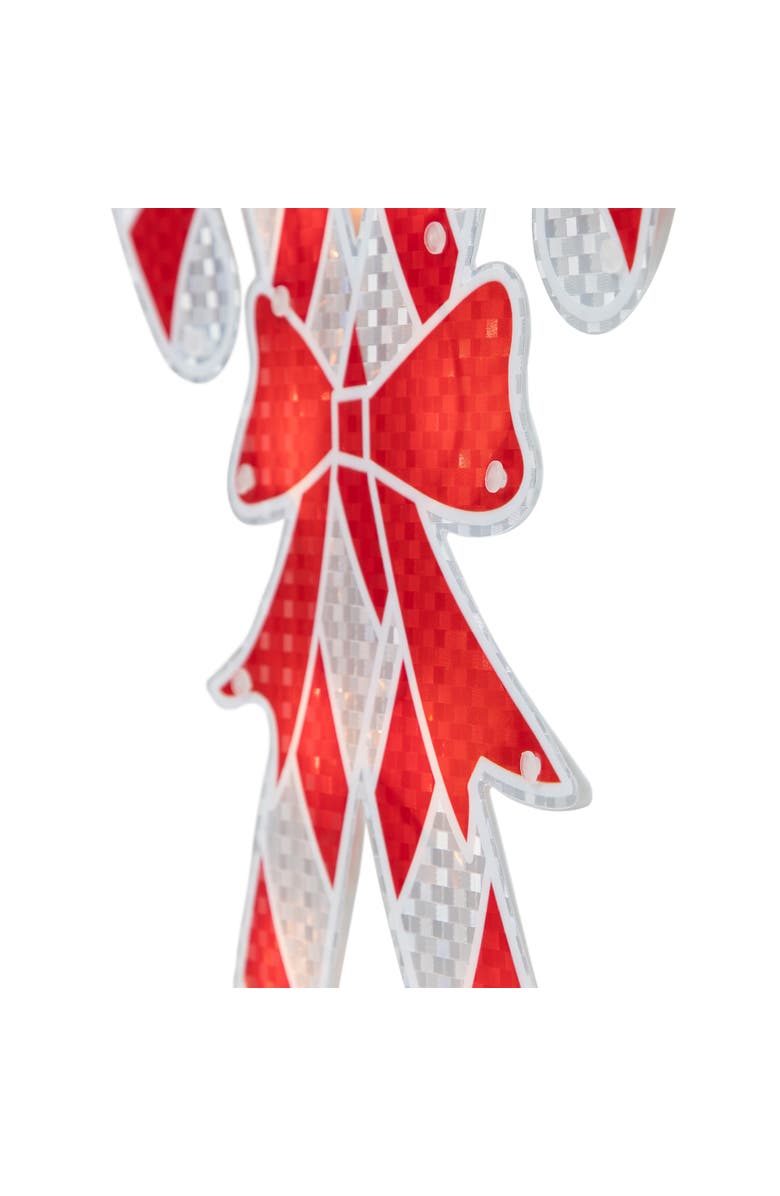 Northlight Lighted Holographic Candy Cane Christmas Window Silhouette - 12" - Clear Lights, Alternate, color, Red