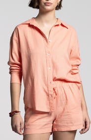 WEEKEND LOS ANGELES Maxime Linen Blend Button-Up Shirt