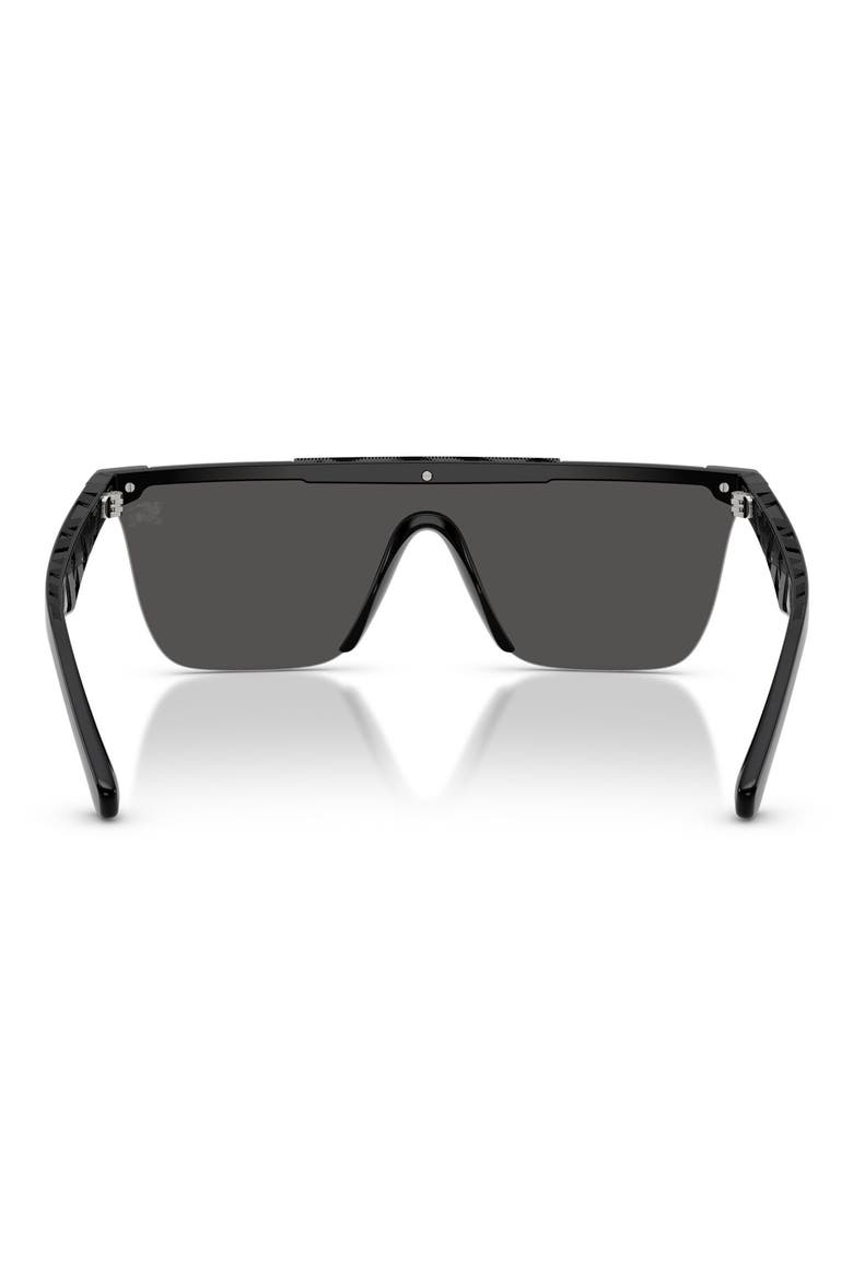 141mm Rectangular Shield Sunglasses, Alternate, color, BLACK / DARK GREY