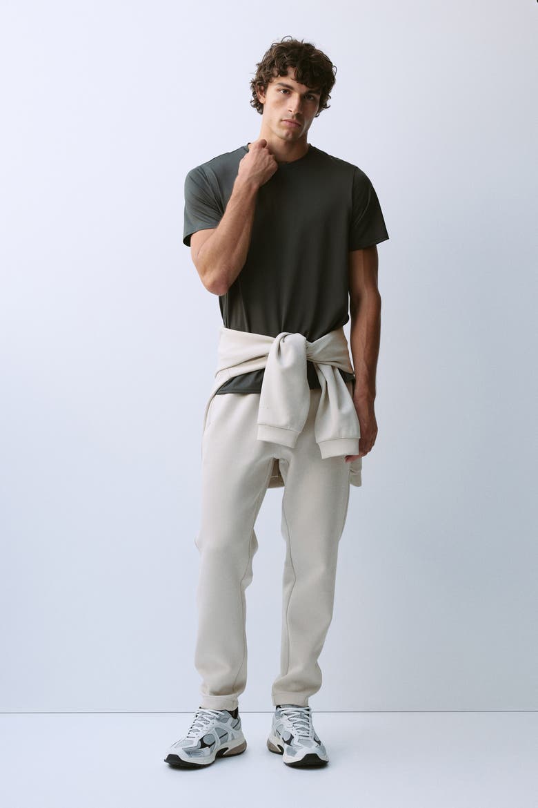 Regular-Fit Tapered Sports Joggers With Drymove, Alternate, color, Light taupe