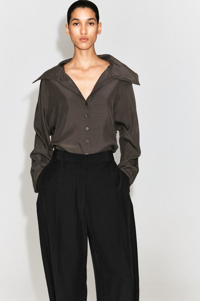Pleated Balloon-Leg Pants, Alternate, color, BLACK
