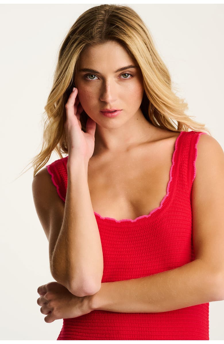 Lisa Todd Seaside Chic Cotton Dress, Alternate, color, Lipstick