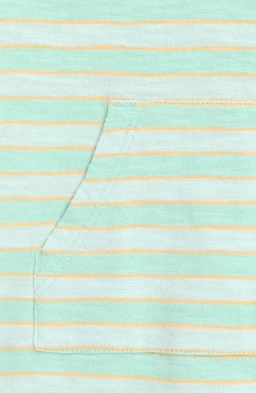Tucker + Tate Henley Pocket Romper In Green Yucca Kendall Stripe
