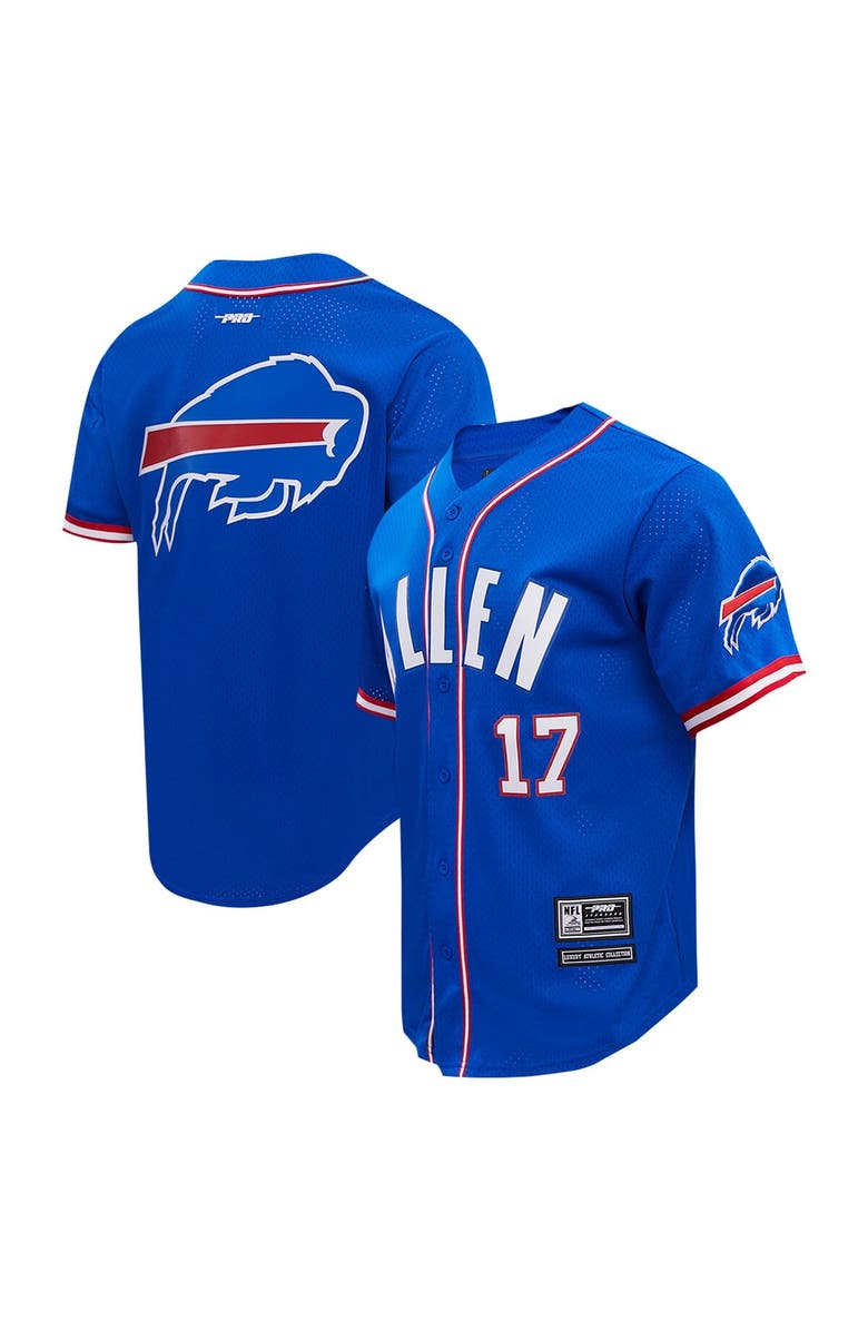 PRO STANDARD Men's Pro Standard Josh Allen Royal Buffalo Bills Mesh Button-Up Baseball Jersey, Main, color, Royal