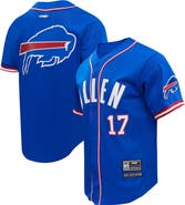 PRO STANDARD Men's Pro Standard Josh Allen Royal Buffalo Bills Mesh Button-Up Baseball Jersey