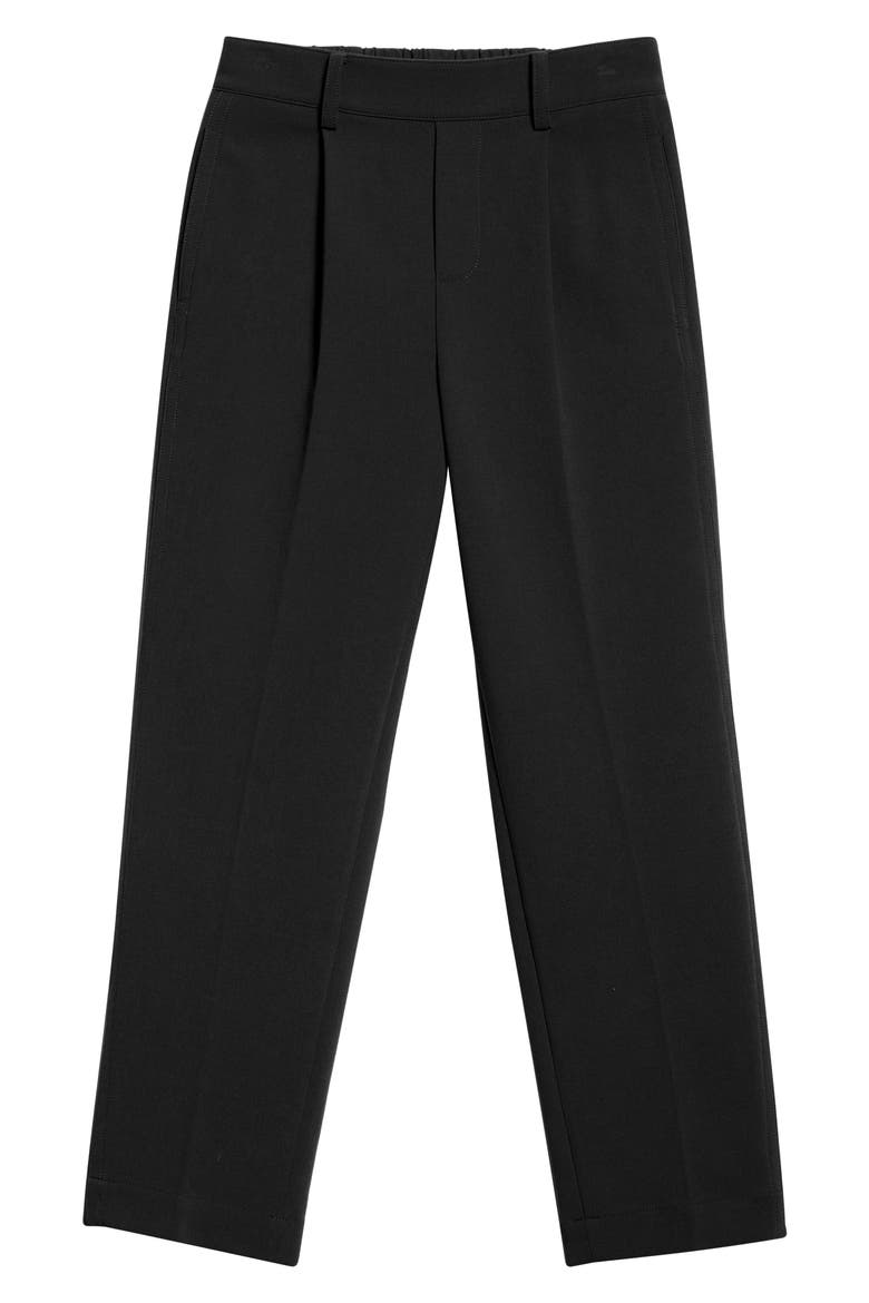 Pleated Pull-On Tapered Leg Pants, Alternate, color, BLACK
