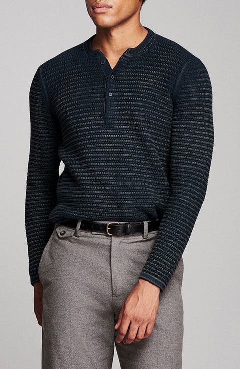 Garment Dyed Links Henley Sweater