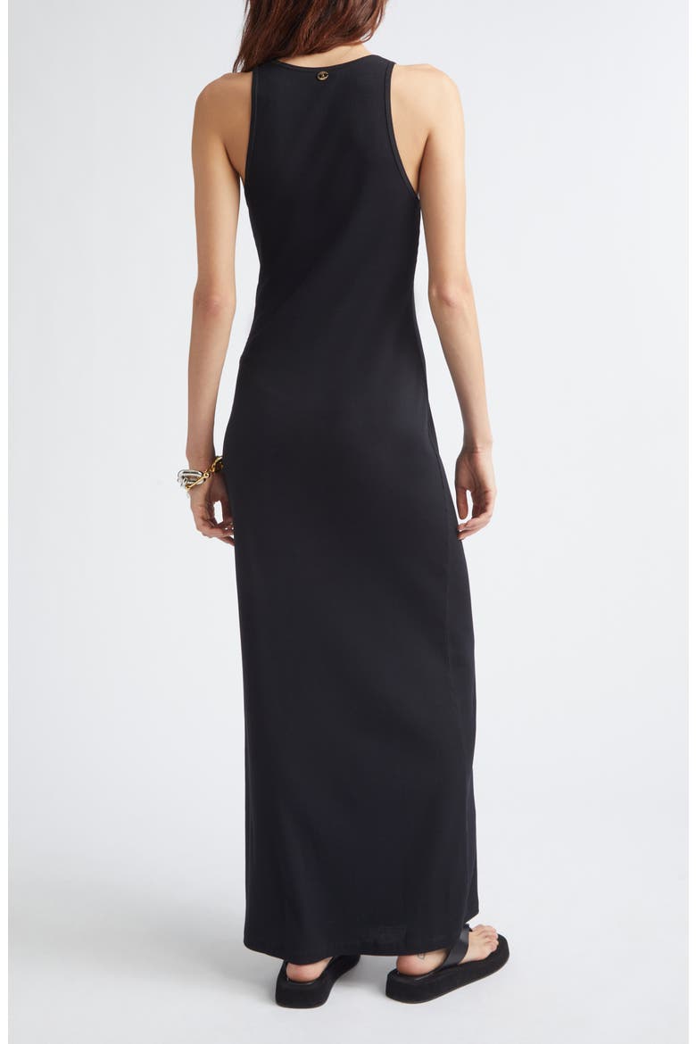 Palm Embroidered Tank Dress, Alternate, color, BLACK
