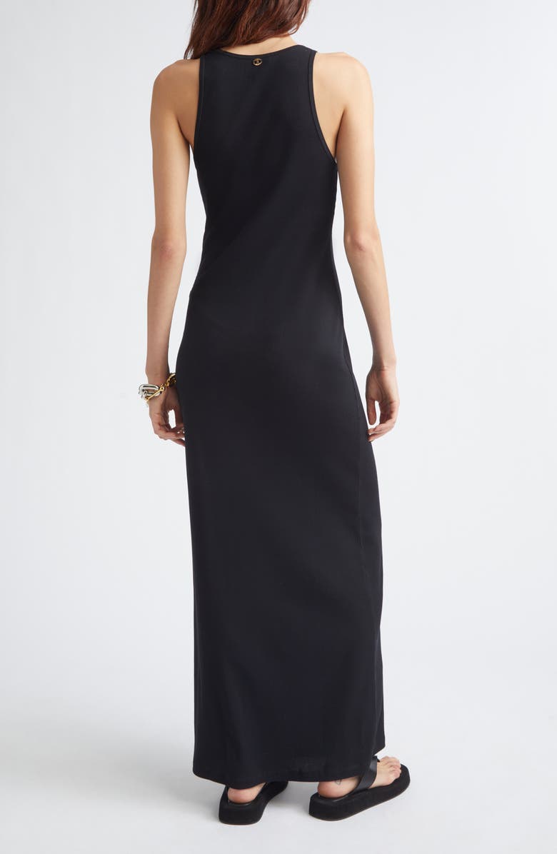 Rabanne Palm Embroidered Tank Dress, Alternate, color, Black