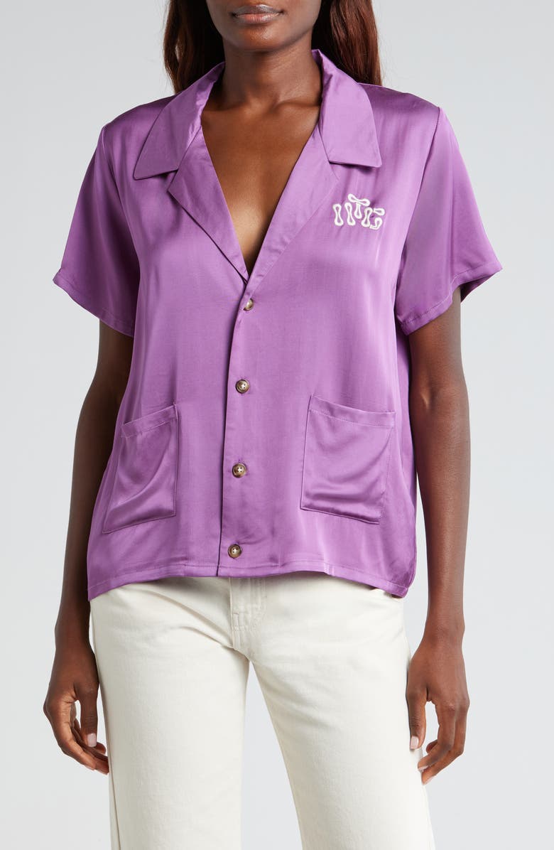 HONOR THE GIFT Patch Pocket Camp Shirt, Main, color, Purple