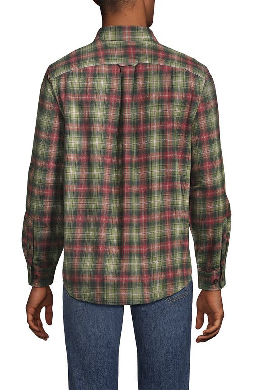 Lands' End Traditional Fit Flagship Flannel Shirt In Green