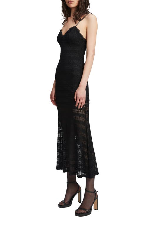 Bardot Flynn Lace Midi Dress In Black