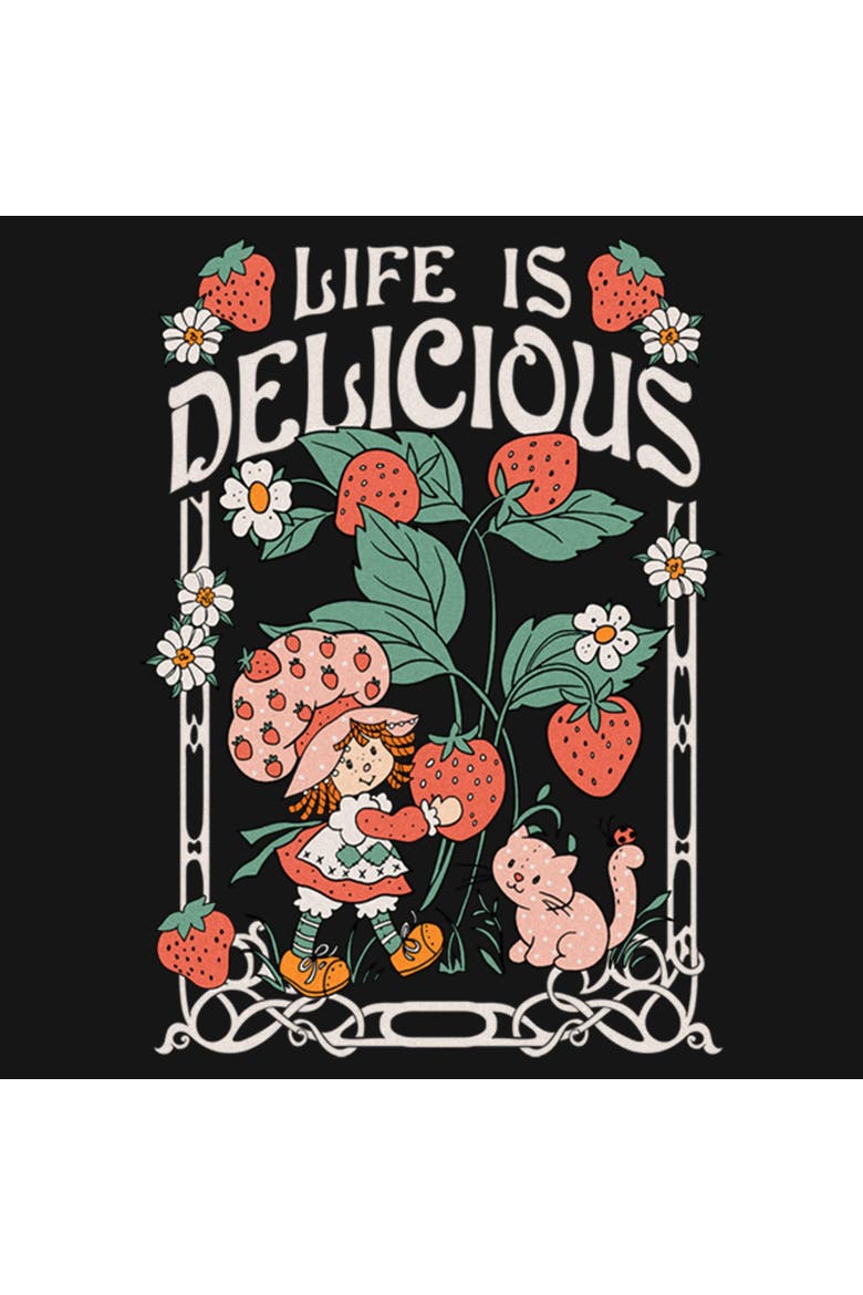 Women's Strawberry Shortcake Life Is Berry Delicious  Graphic T-Shirt, Alternate, color, Black