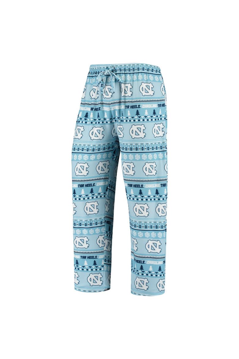 Men's Concepts Sport Carolina Blue North Carolina Tar Heels Ugly Sweater Knit Long Sleeve Top and Pant Set, Alternate, color, Light Blue