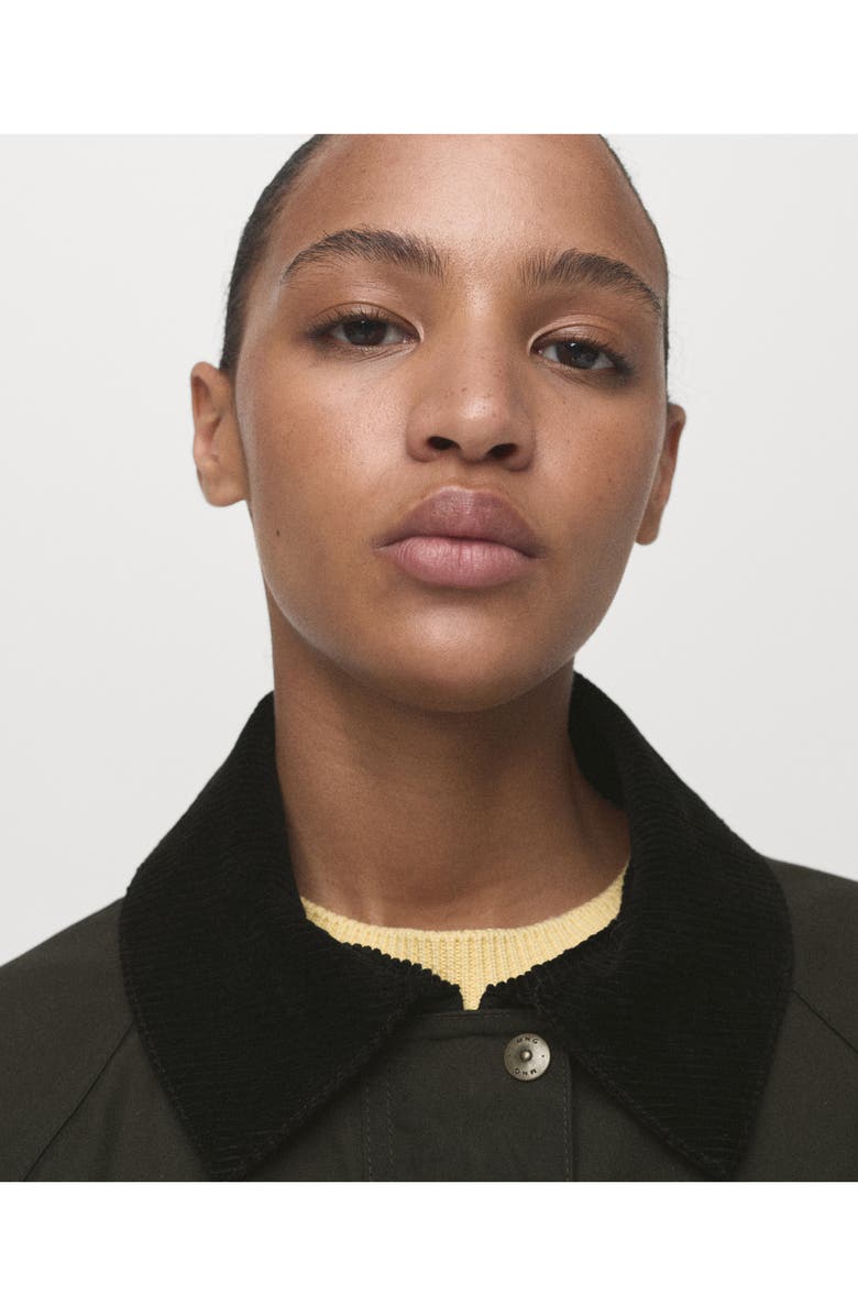 MANGO Cotton Barn Jacket, Alternate, color, Khaki Green