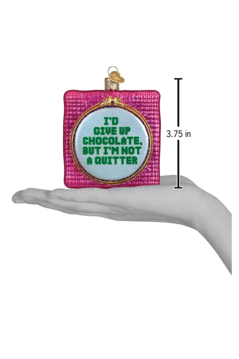 I'd Give Up Chocolate Ornament, Alternate, color, PINK