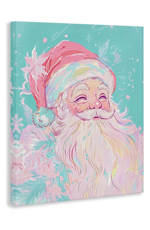 Stupell Industries Pastel Jolly Santa Claus Canvas Wall Art In Multi