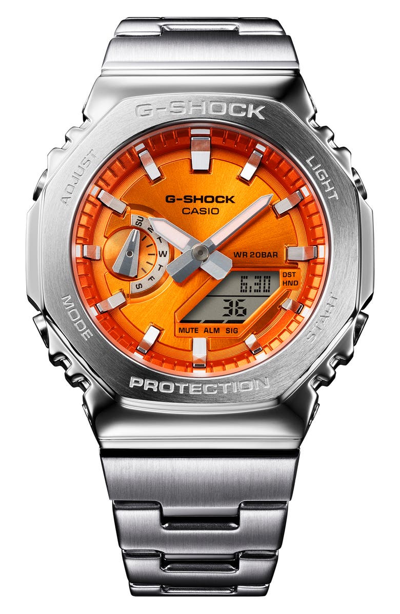 G-SHOCK 2110 Series Analog-Digital Watch, 49.3mm, Main, color, Silver