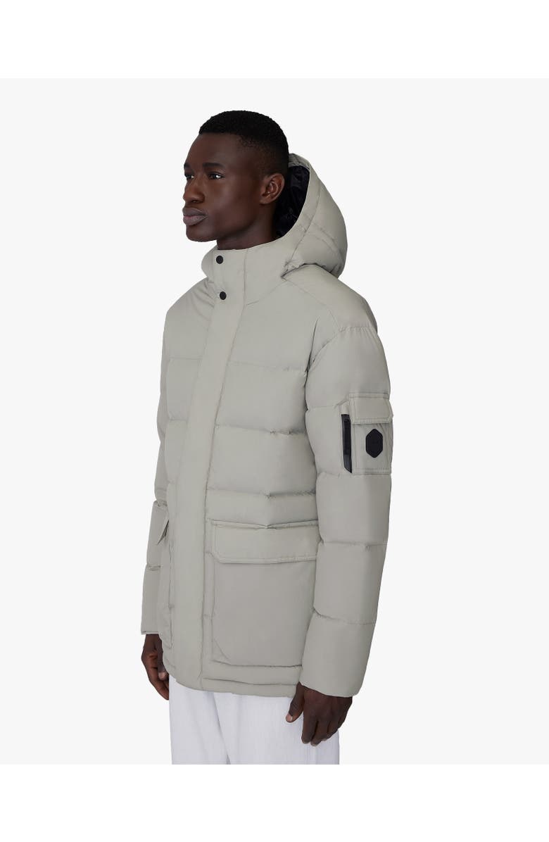 Quartz Co. ALEXANDER | Hooded Recycled Down Winter Jacket, Alternate, color, Ice