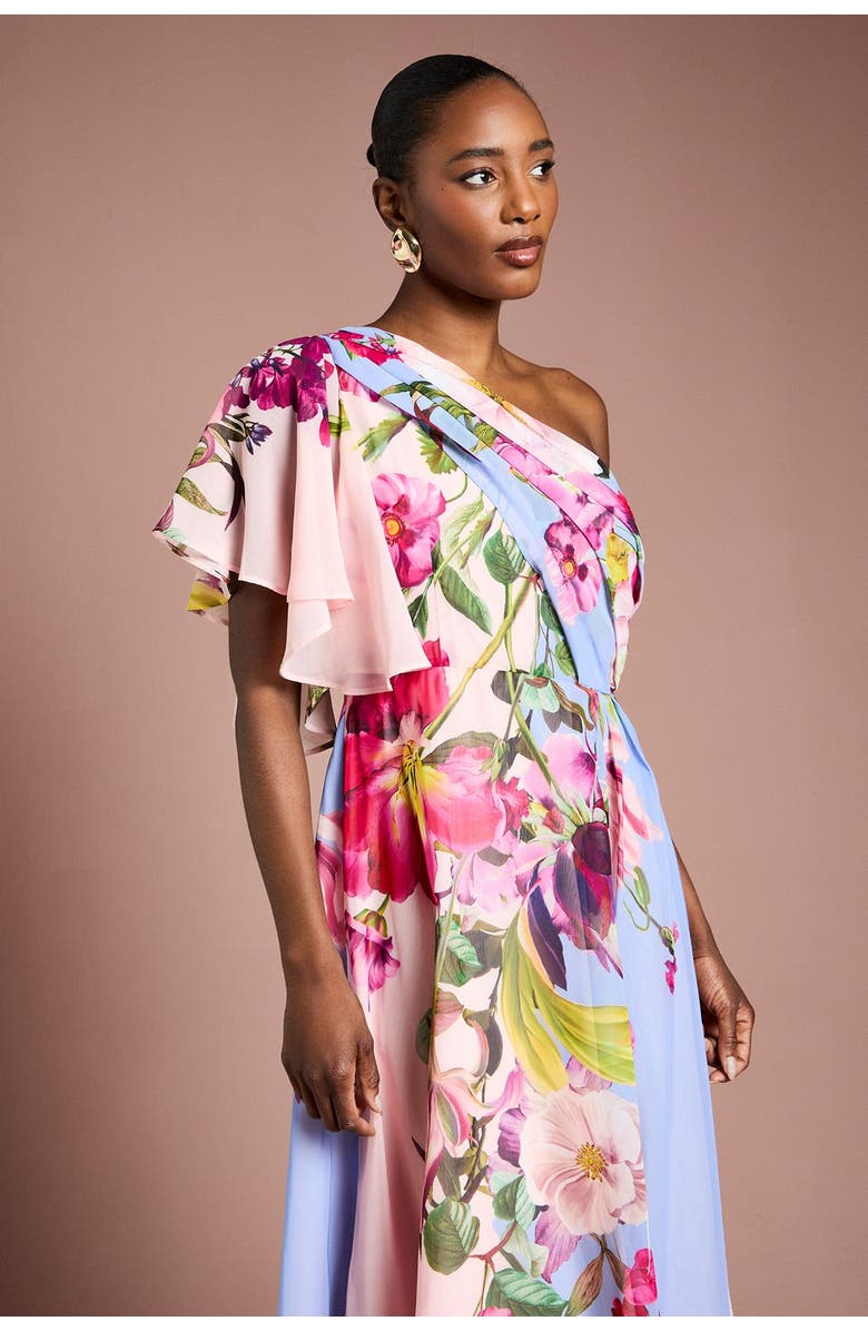 Coast Floral Printed Chiffon Dress, Alternate, color, Light Blue