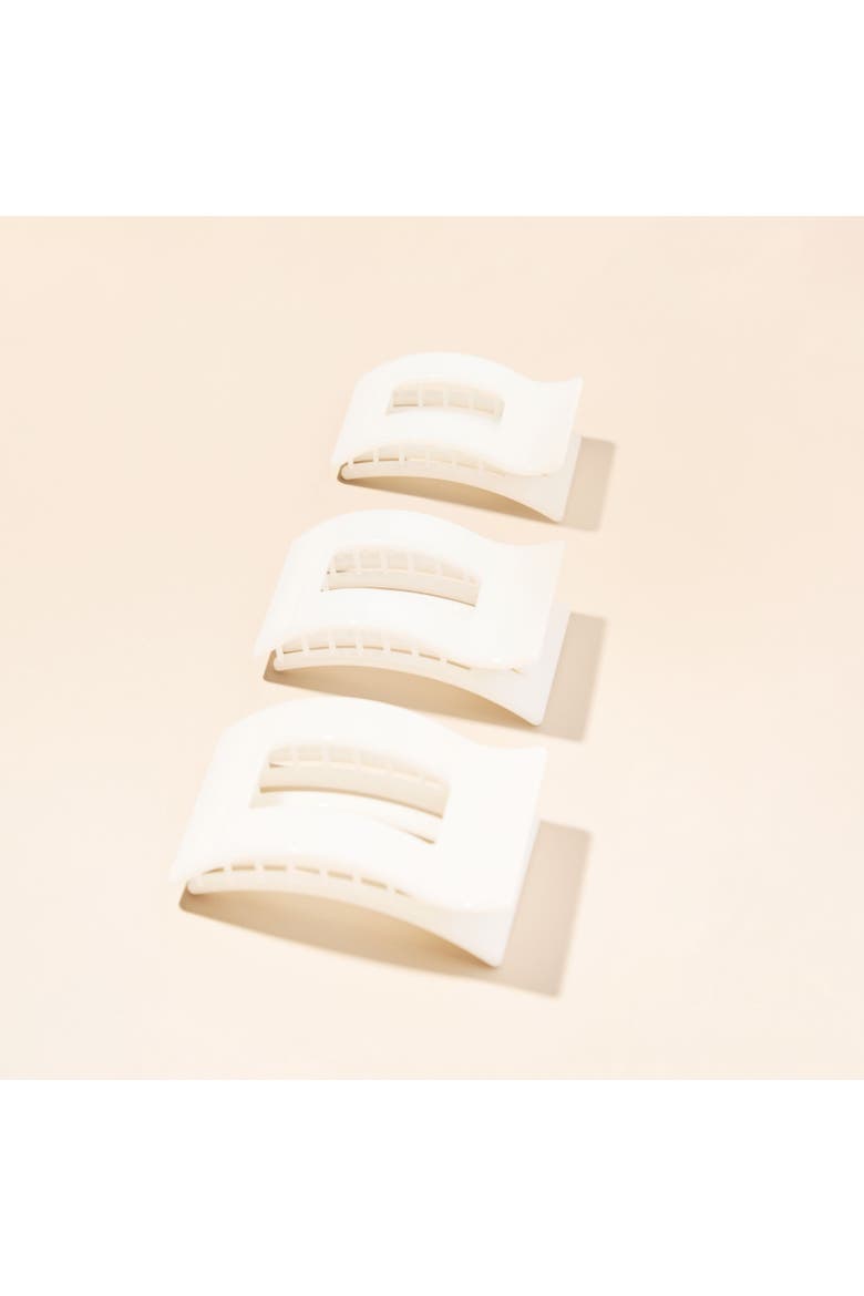 Medium Flat Rectangle Hair Clip, Alternate, color, Coconut White