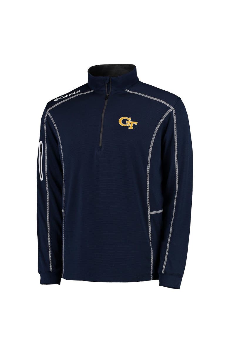 Columbia Men's Columbia Golf Navy GA Tech Yellow Jackets Shotgun Omni-Wick Quarter-Zip Pullover Jacket, Alternate, color,