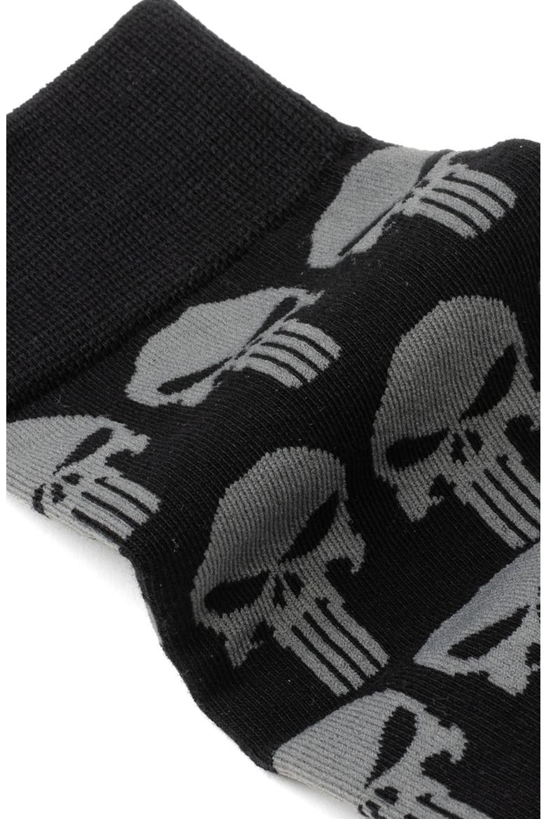 Punisher Socks & Lapel Pin Set, Alternate, color, BLACK