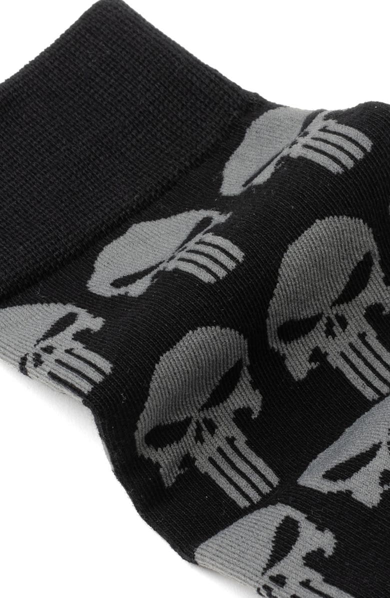 Cufflinks, Inc. Punisher Socks & Lapel Pin Set, Alternate, color, Black