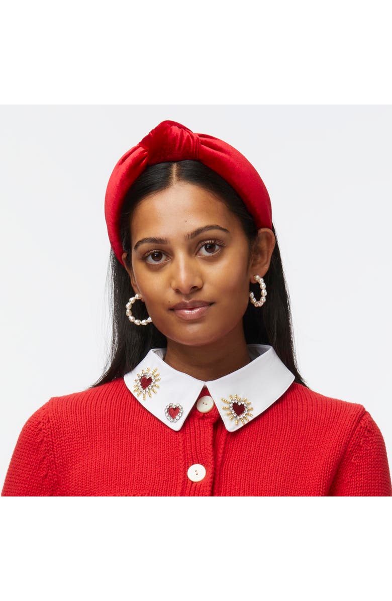 Lele Sadoughi Red Velvet Knotted Headband, Alternate, color, Red 600