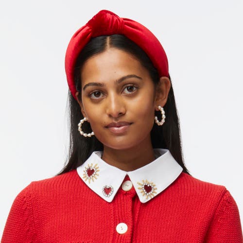 Lele Sadoughi Red Velvet Knotted Headband In Red