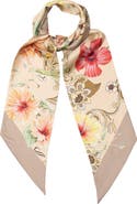 Elizabetta Hawaii Bloom - Skinny Silk Scarf for Women