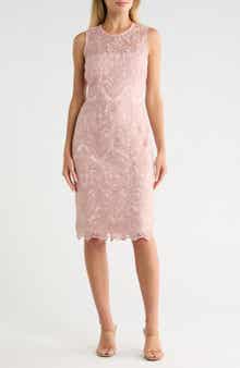 Vince Camuto Sleeveless Embroidered Mesh Dress