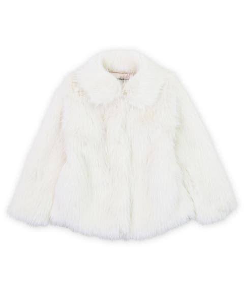 Faux Fur Sparkle Snap Front Jacket (Toddler, Little Kid 
Big Kid)