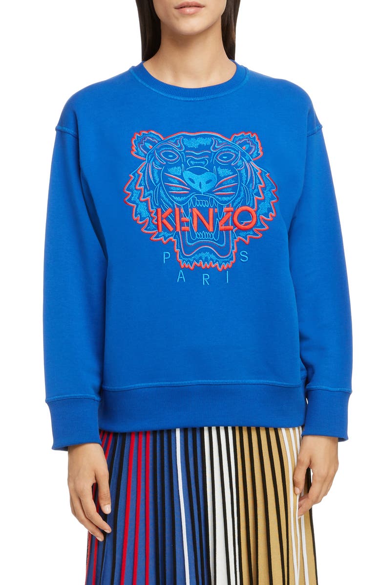 KENZO Bicolor Embroidered Tiger Sweatshirt, Main, color, 