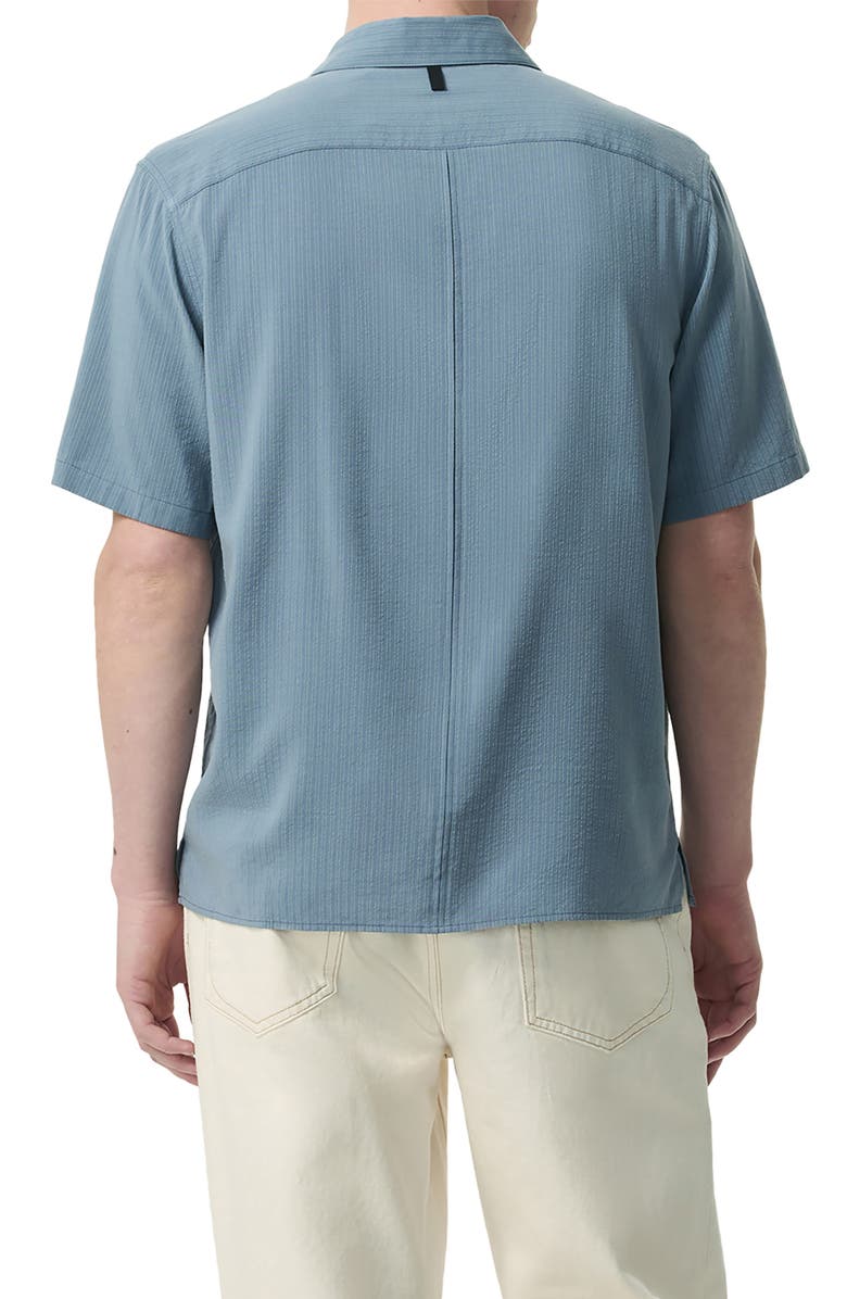 rag & bone Dalton Dobby Short Sleeve Button-Up Shirt, Alternate, color, Seagrey
