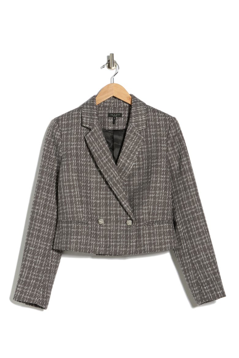 Elvy Crop Tweed Blazer, Alternate, color, DUSTY MAUVE