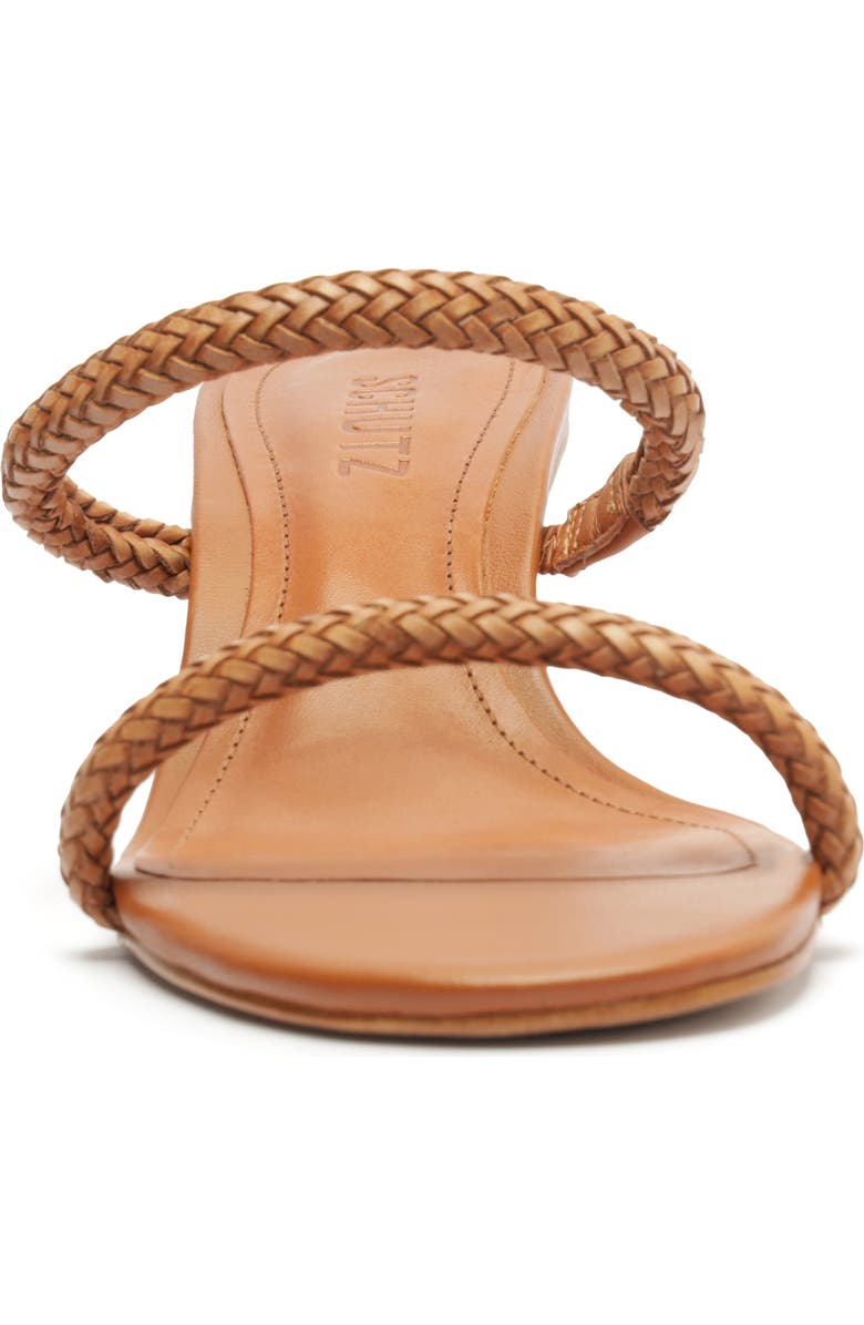 Schutz Taliah Woven Strap Kitten Heel Slide Sandal, Alternate, color, Cuoio Brown