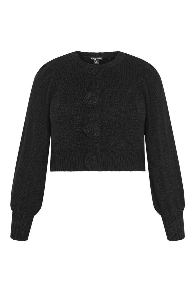 Winnie Crop Cardigan, Alternate, color, BLACK