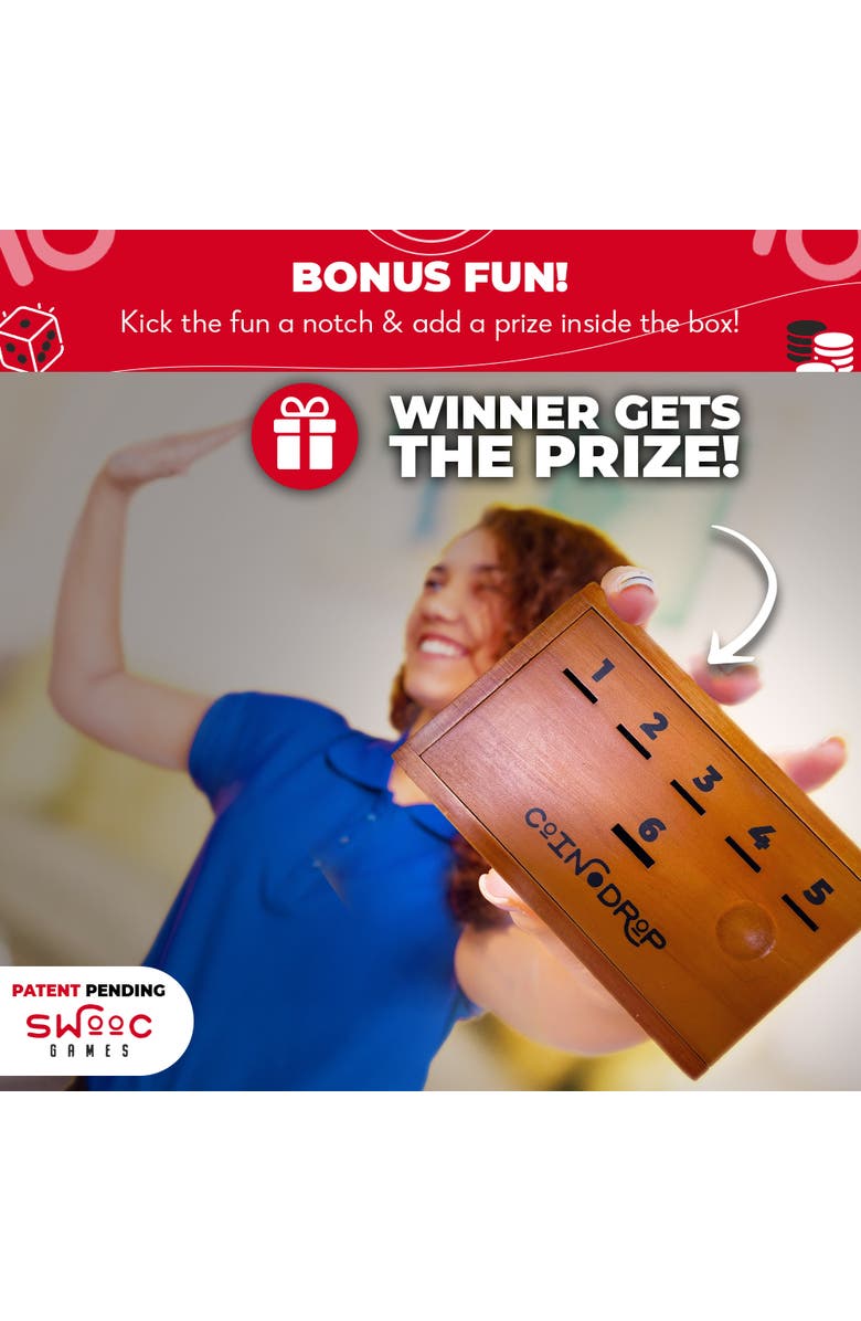 Swooc Games Coin Drop | Simple + Strategic Dice Game, Alternate, color, Brown