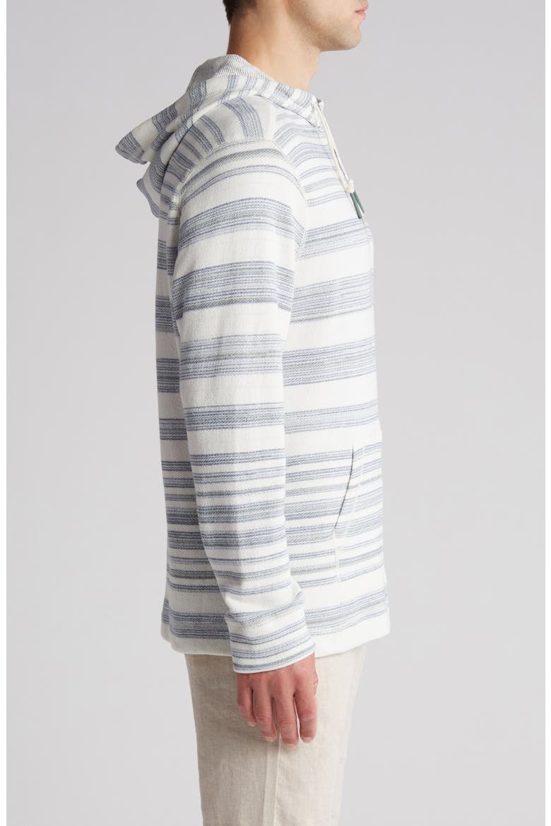Baja Shoreline Stripe Quarter Zip Hoodie, Alternate, color, COCONUT
