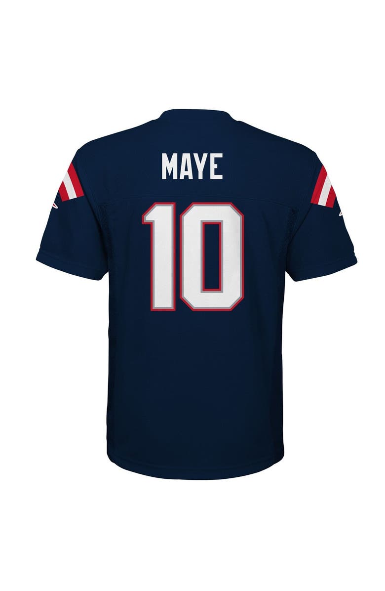 Outerstuff Preschool Outerstuff Drake Maye Navy New England Patriots Replica Player Jersey, Alternate, color,